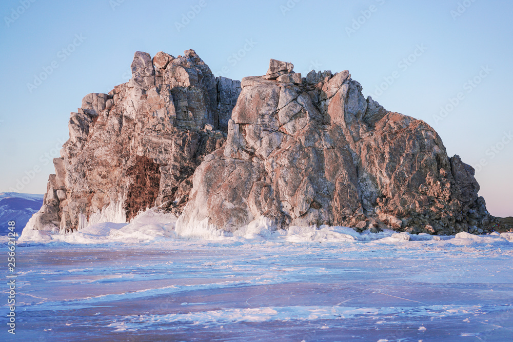 Cape Burkhan (Shaman Rock) on Olkhon Island at Baikal Lake, Siberia, Russia