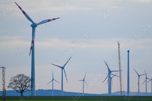 wind tarbine being repowered, petronell, austria photo