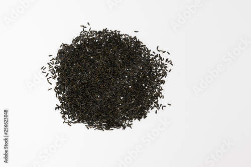 Blackseeds or Niger seeds on white
