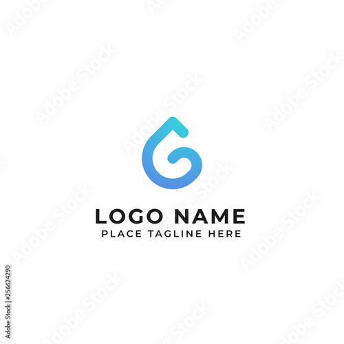 G letter logo design water drop concept vector icon illustration