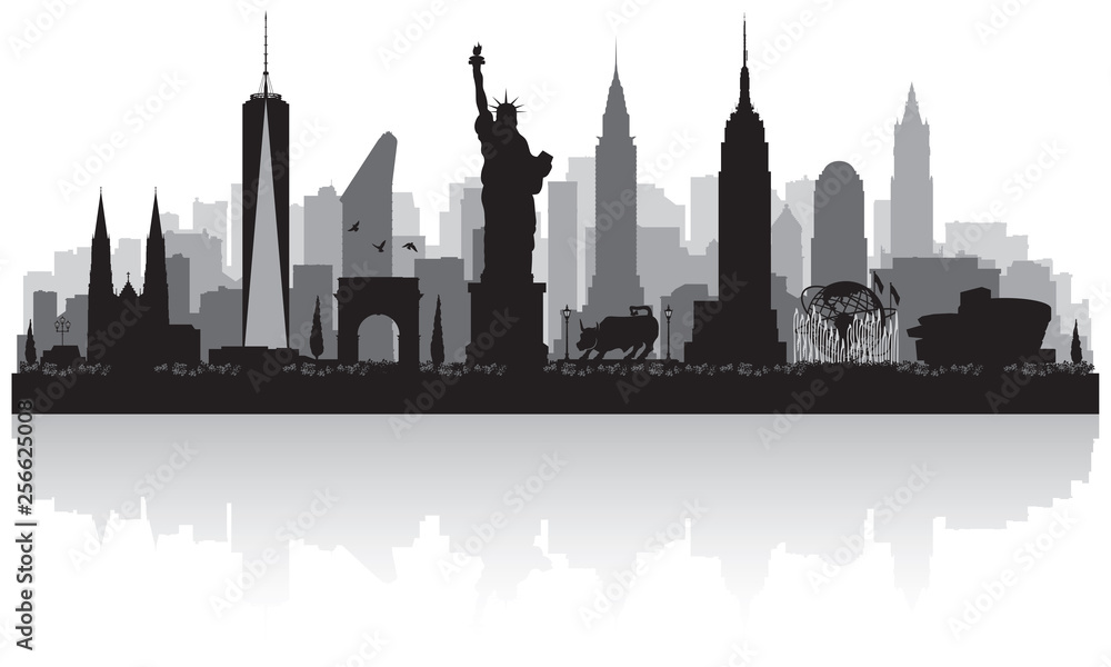 New York city skyline silhouette