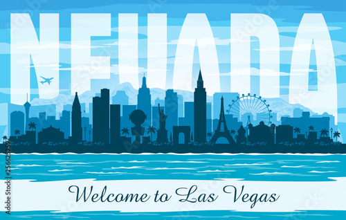 Las Vegas Nevada city skyline vector silhouette