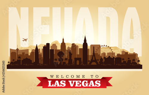 Las Vegas Nevada city skyline vector silhouette