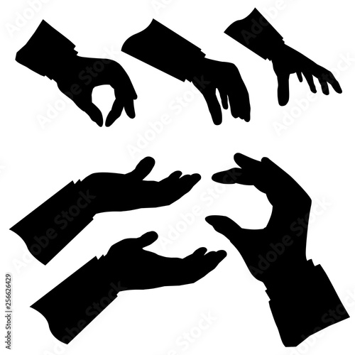 Silhouette 6 Gesture Hand Holding, Picking / Take or Receive Something for your element design