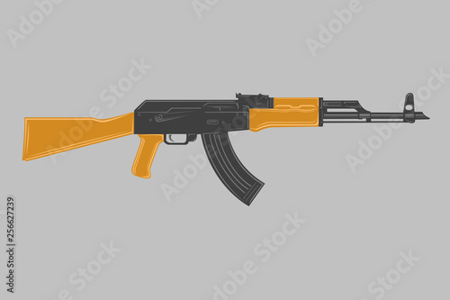 Legendary soviet assault rifle vector illustration. Automatic rifle weapon.