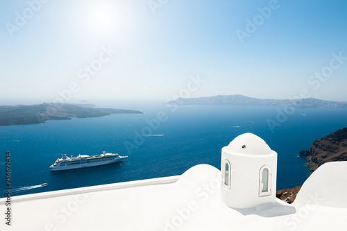 White architecture on Santorini island, Greece. Travel and vacation