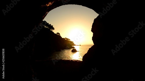 A beautiful sunrise on the beach of lloret de mar
