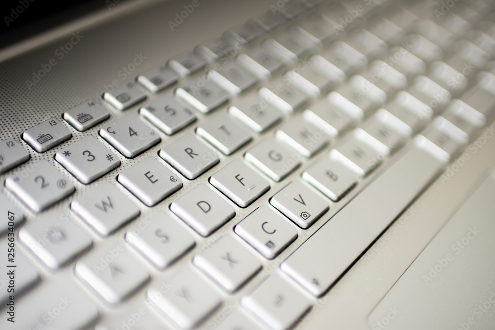 Grey keyboard close-up