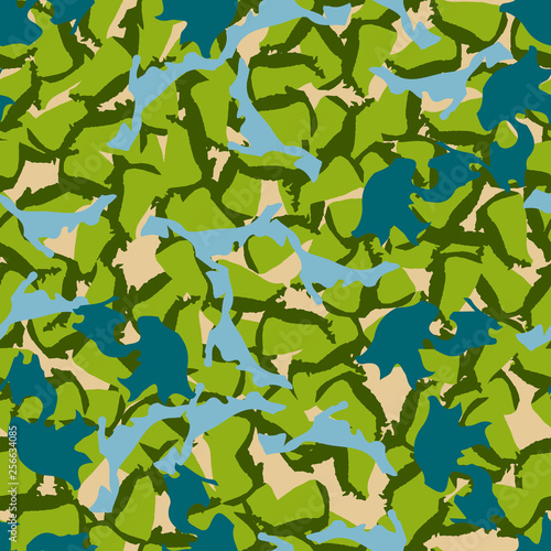 UFO camouflage of various shades of green, blue and beige colors