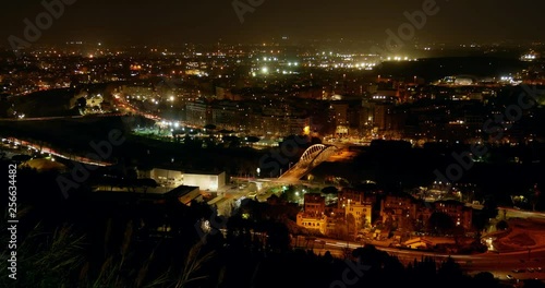 Aerial Timelapse Rome by night Music Bridge