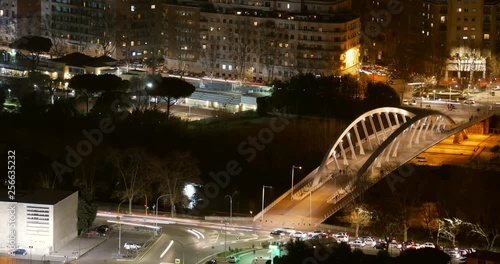 Aerial Timelapse rome by night Music Bridge