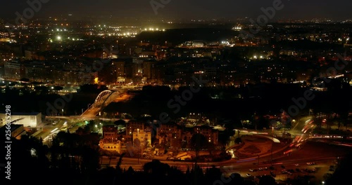 Aerial Timelapse Rome by night Music Bridge