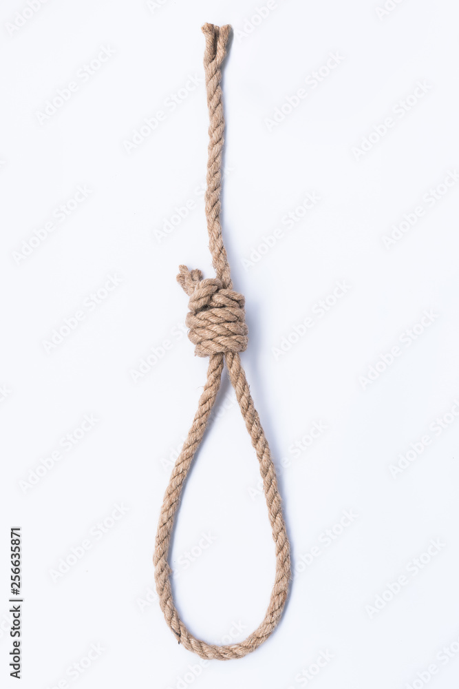 Scaffolds suicide rope on white paper