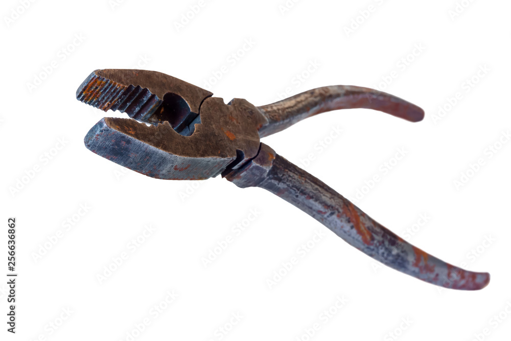 rusty pliers isolated on white background rusty pliers isolated on white background