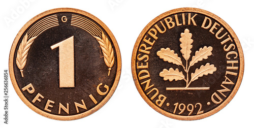 Tableau sur toile Bundesrepublik Deutschland 1 Pfennig 1992
