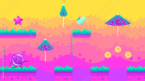 Seamless background Bubble Gum Jungle game.