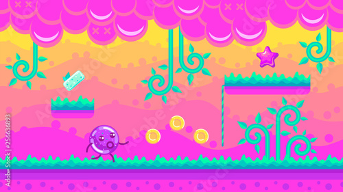 Seamless background Bubble Gum Jungle game.