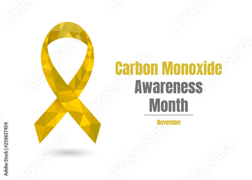 Carbon Monoxide Awareness Month ribbon concept web