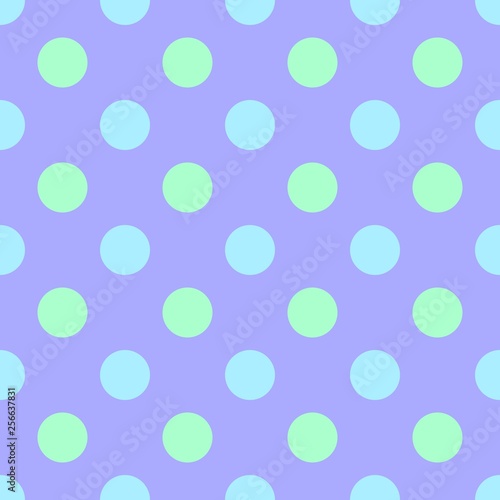 Polka dots seamless pattern vector, blue and green colors