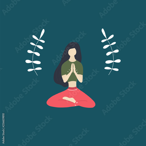 Calm yoga girl.