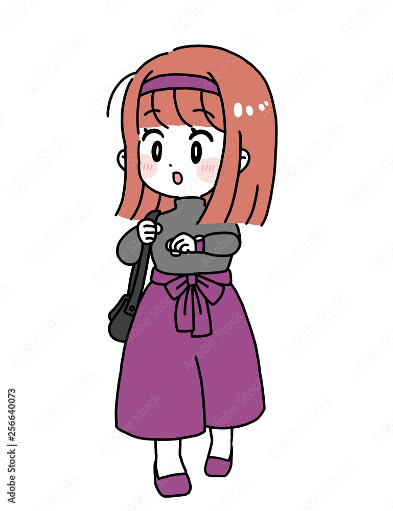 女の子 ガウチョパンツ コーデ イラスト Stock Illustration Adobe Stock