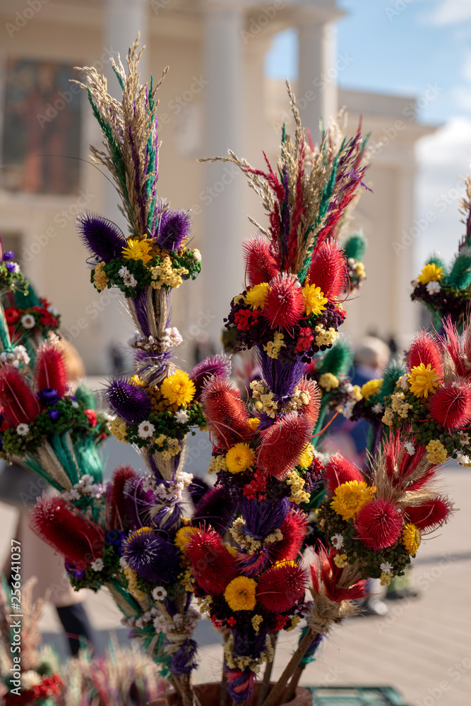 Fototapeta premium Traditional Easter decorative palm bouquets