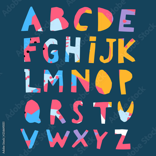 Paper Cut Alphabet. Capital letters. Vector backround