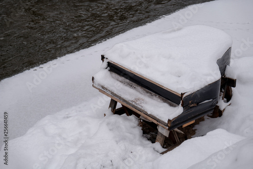 Wallpaper Mural Abandoned piano covered by snow Torontodigital.ca