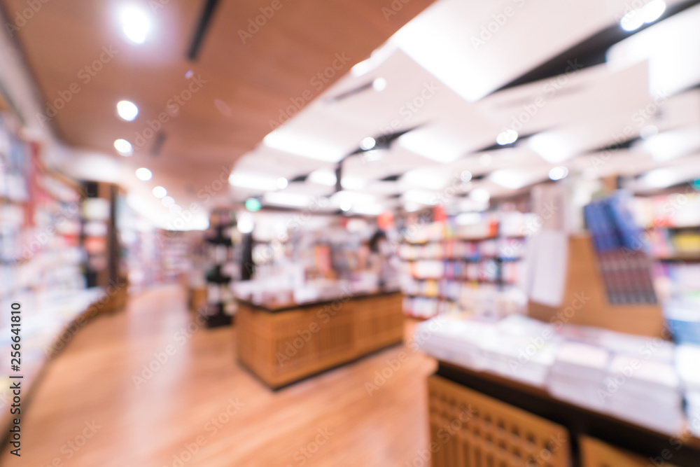 Blurry bookstore use as background