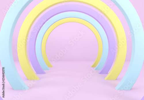 pastel 3d abstract background, 3d rendering