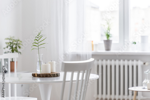 Home interior with white table
