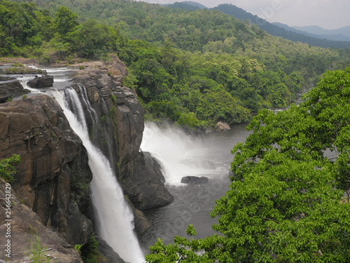 Fototapeta Naklejka Na Ścianę i Meble -  High view Athirappilly waterfalls in Kerala Kochi region