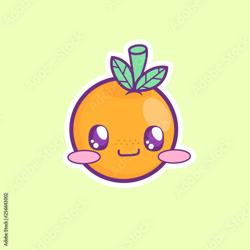 cute orange fruit vector