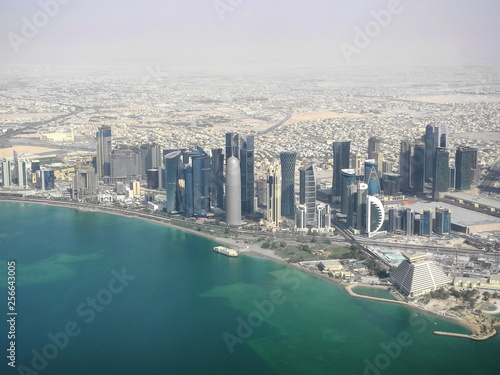 Aerial view landscape near city Doha, Qatar, Miidle East © zah108