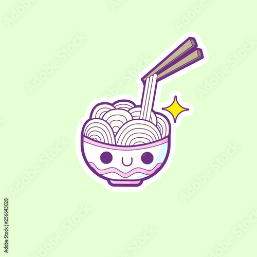 cute ramen noodle vector