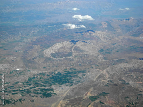 Aerial mountains view landscape Middle East