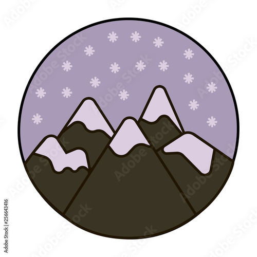 Snow weather in the mountains 