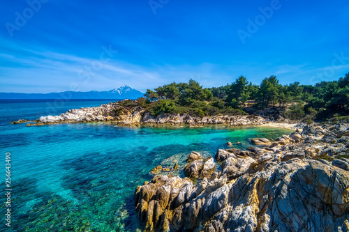 Kavourotrypes or Orange is a small paradise of small beaches located between Armenistis and Platanitsi in Sithonia, Chalkidiki, Greece photo