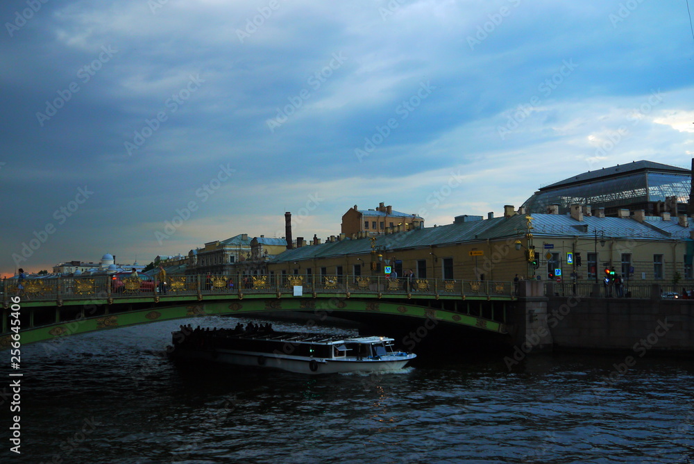 bridge and river  Saint Petersburg