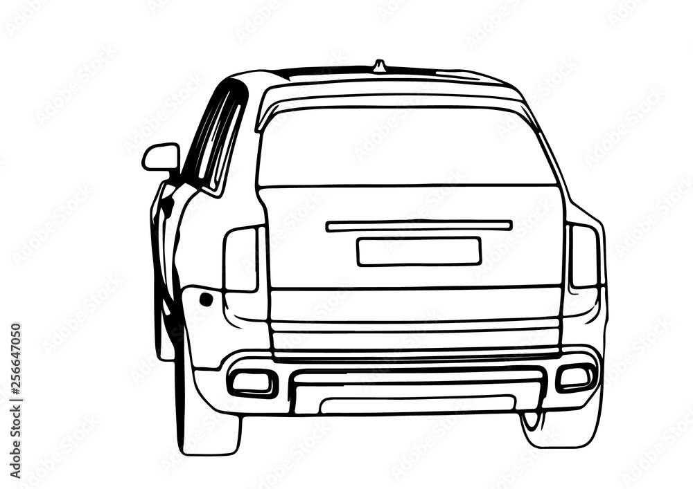 sketch off-road suv car vector sketch off-road suv car vector
