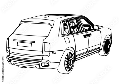 sketch off-road  suv car vector