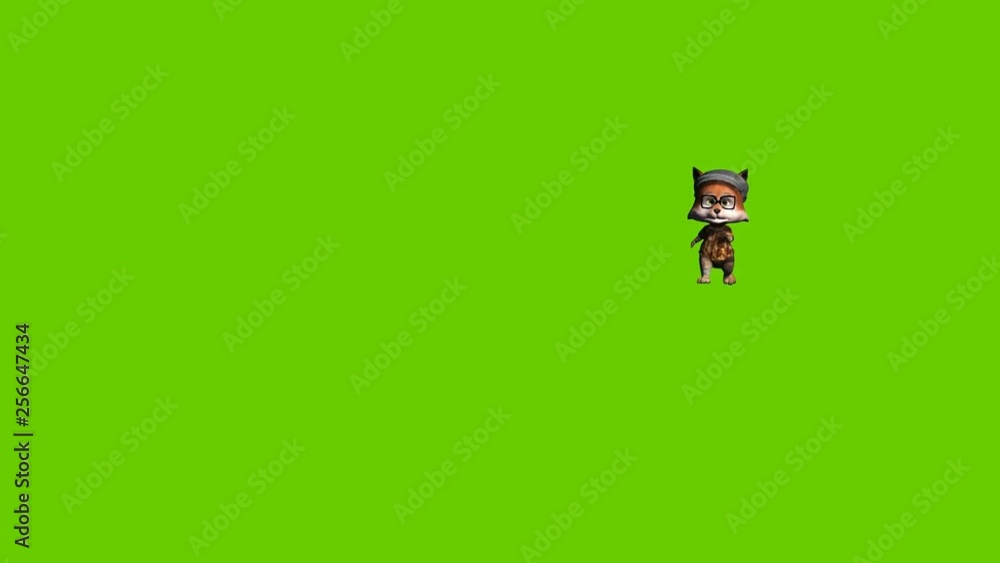 17 animated 3d funny foxy runs around on a green background 17 animated 3d funny foxy runs around on a green background
