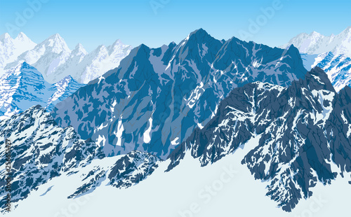 vector karakoram himalayan mountains