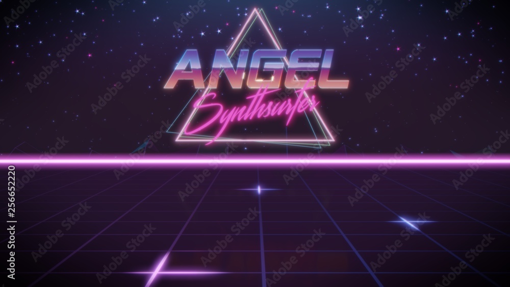 first name Angel in synthwave style first name Angel in synthwave style