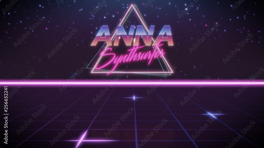 first name Anna in synthwave style first name Anna in synthwave style
