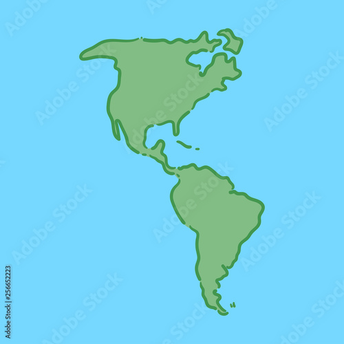 Hand drawn world map of the americas