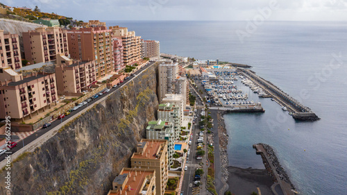 Top view of a coast. The buildings of the island of Tenerife, Canary Islands, Spain.