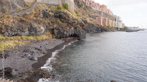 Top view of a coast. The buildings of the island of Tenerife, Canary Islands, Spain.
