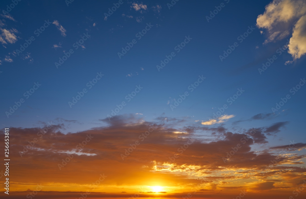 Sunrise or sunset sky with clouds Sunrise or sunset sky with clouds