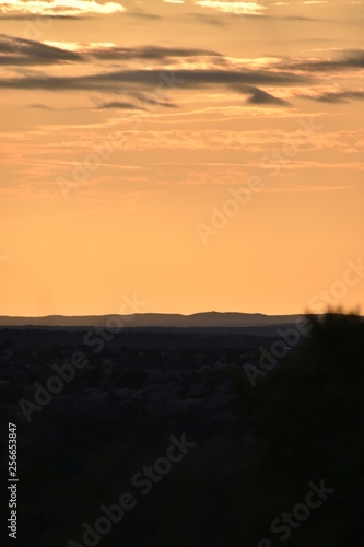 orange sunset in the mountains